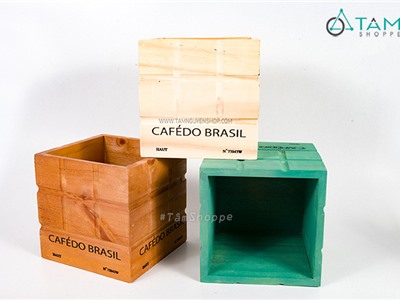 Chậu gỗ vuông SỌC Cafedo BD